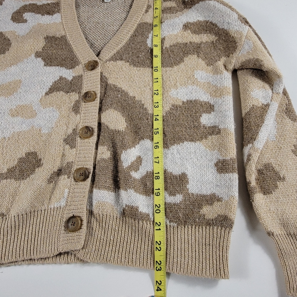 LUCKY BRAND WOOL BLEND CAMO WOMEN'S CARDIGAN SWEATER SIZE LARGE $79.50 - Picture 7 of 7